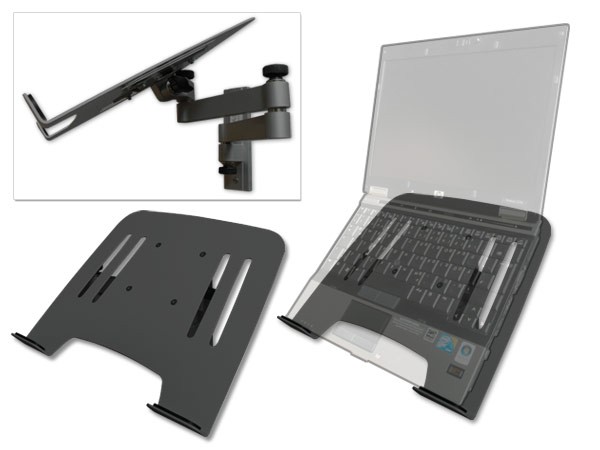 Laptop Wandhalterung Halterung (TÜV SÜD-geprüft) schwarz mit Notebook Adapterplatte Ablage schwarz Modell: L52B-IP3B Laptop Wandhalterung Halterung (TÜV SÜD-geprüft) schwarz mit Notebook Adapterplatte Ablage schwarz Modell: L52B-IP3B