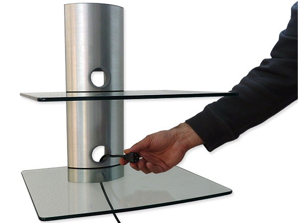 Wandhalterung mit zwei Glasplatten und Kabelkanal für DVD Media Bluray Player Spielkonsole Amp Speaker Regal Ablage (2 Glasböden) Modell: GL1CS Wandhalterung mit zwei Glasplatten und Kabelkanal für DVD Media Bluray Player Spielkonsole Amp Speaker Regal Ablage (2 Glasböden) Modell: GL1CS