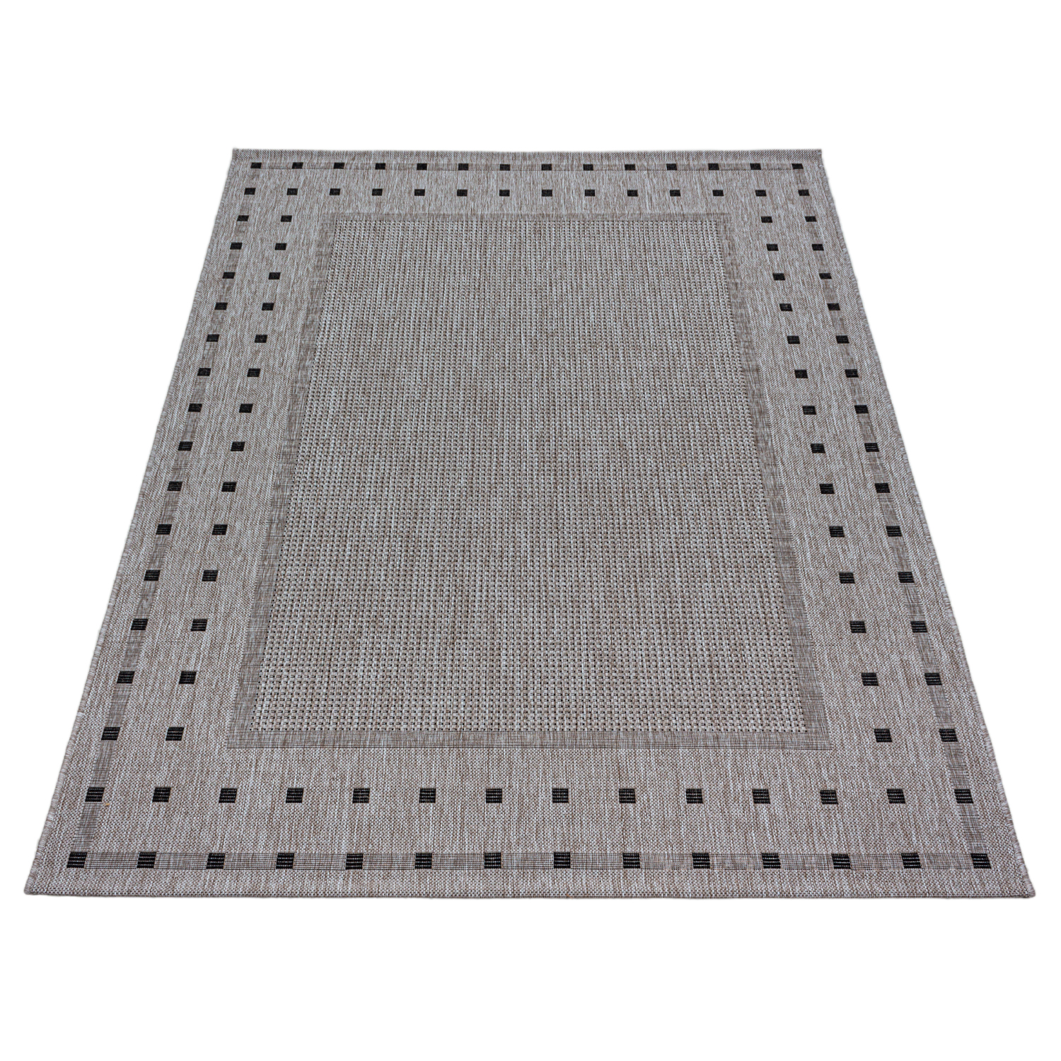 Modern Flachgewebe Teppich Indoor Outdoor Bordüre Muster Sisal Optik in