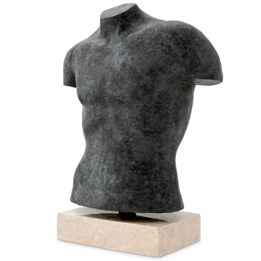 Natural Stone Bust by Casa Padrino on Antique-Style Marble Base