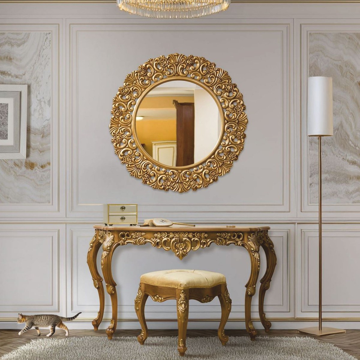 Muebles barrocos Casa Padrino espejo consola oro