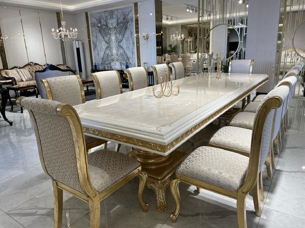 Barockmoebel - Barock Moebel - Esszimmer Set Tisch Stühle von Casa Padrino Luxus Möbel