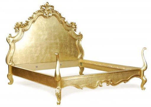 Casa Padrino Barock Bett - Barockbett Barock Möbel Barockmöbel Schlafzimmer Gold Goldenes
