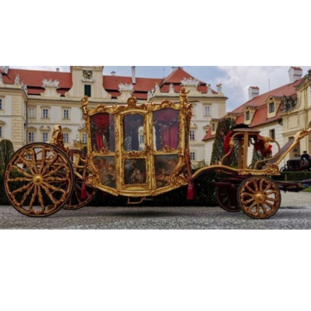 Barock Kutsche Frankreich Ludwig XIV Gold Historische Pferdekutsche