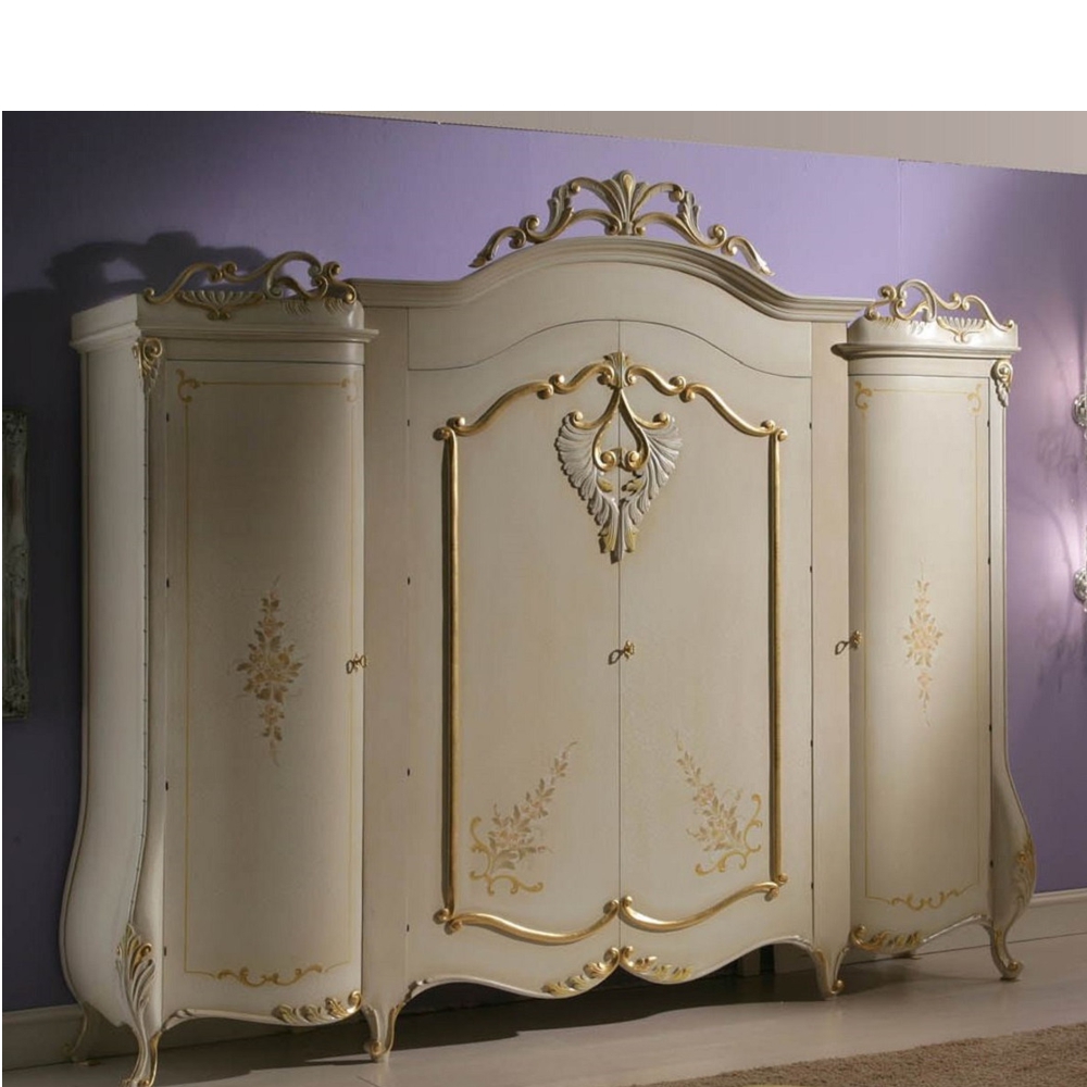 Barock Schlafzimmer Schrank Creme Gold von Casa Padrino aus Italien