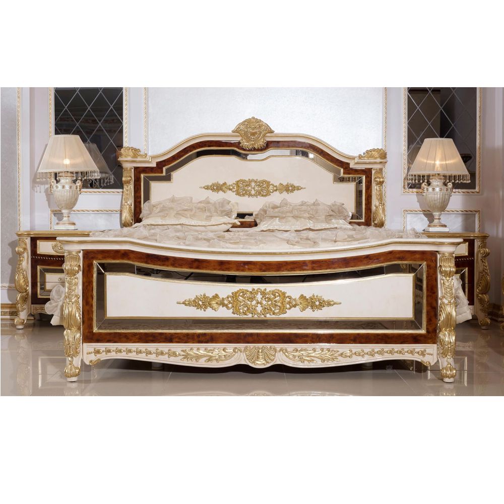 Barock Bett von Casa Padrino Creme Gold - Made in Italy