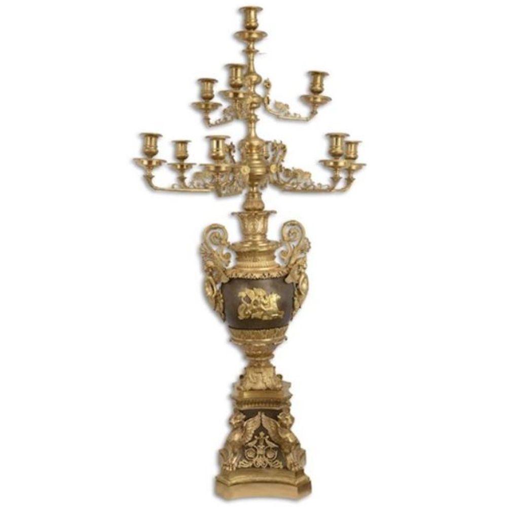 Kerzenständer Gold Messing von Casa Padrino - Antik Stil Kerzenhalter