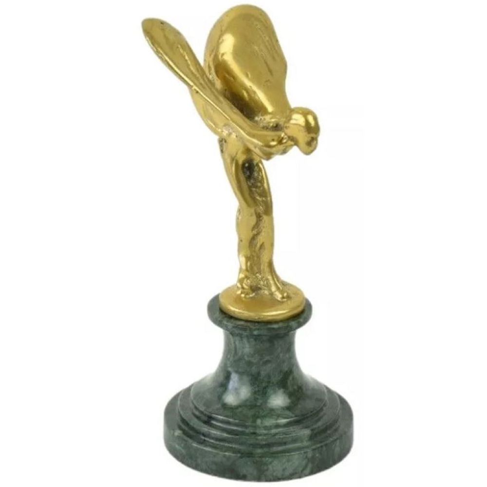Spirit of Ecstasy Bronze Skulptur Gold auf Marmor Sockel von Casa Padrino