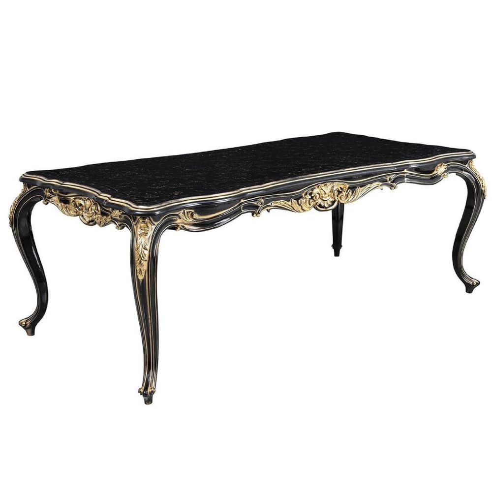 Luxury Baroque Dining Table Black Gold by Casa Padrino from Italy