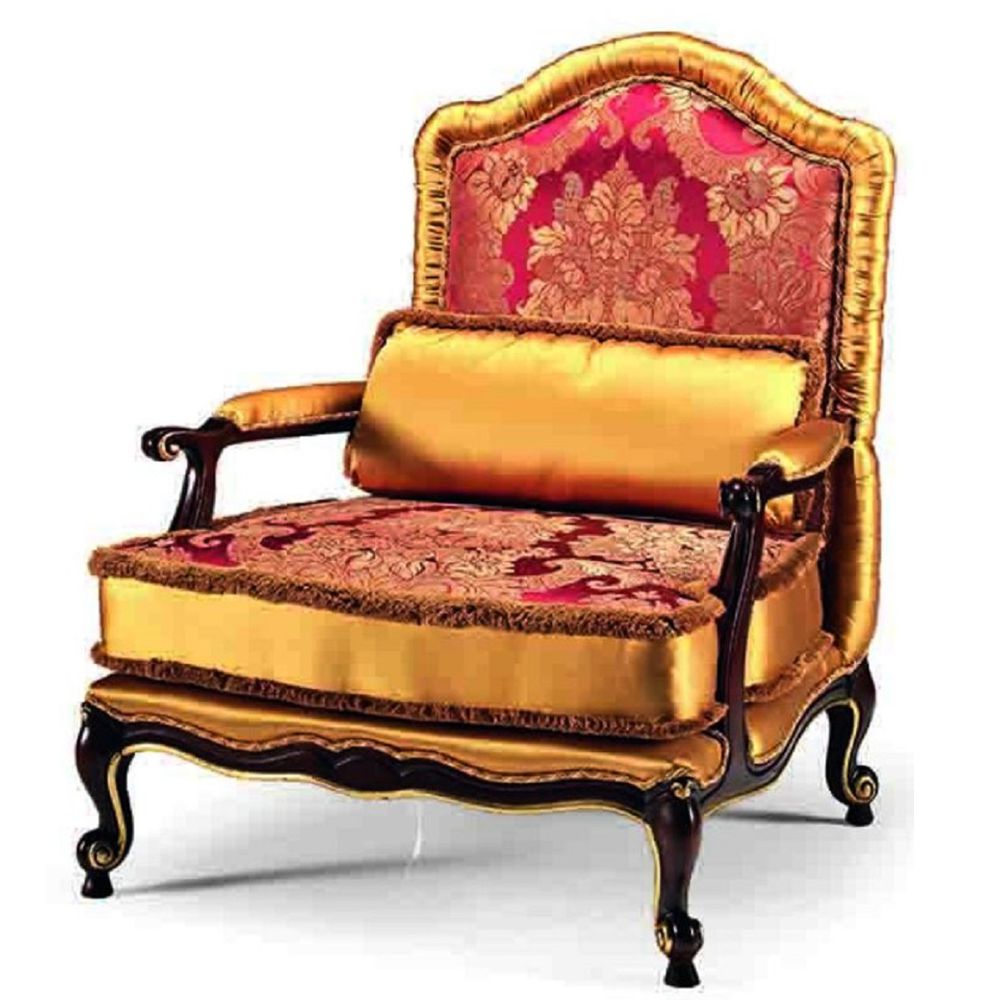 Baroque armchair bordeaux pattern gold brown black luxury