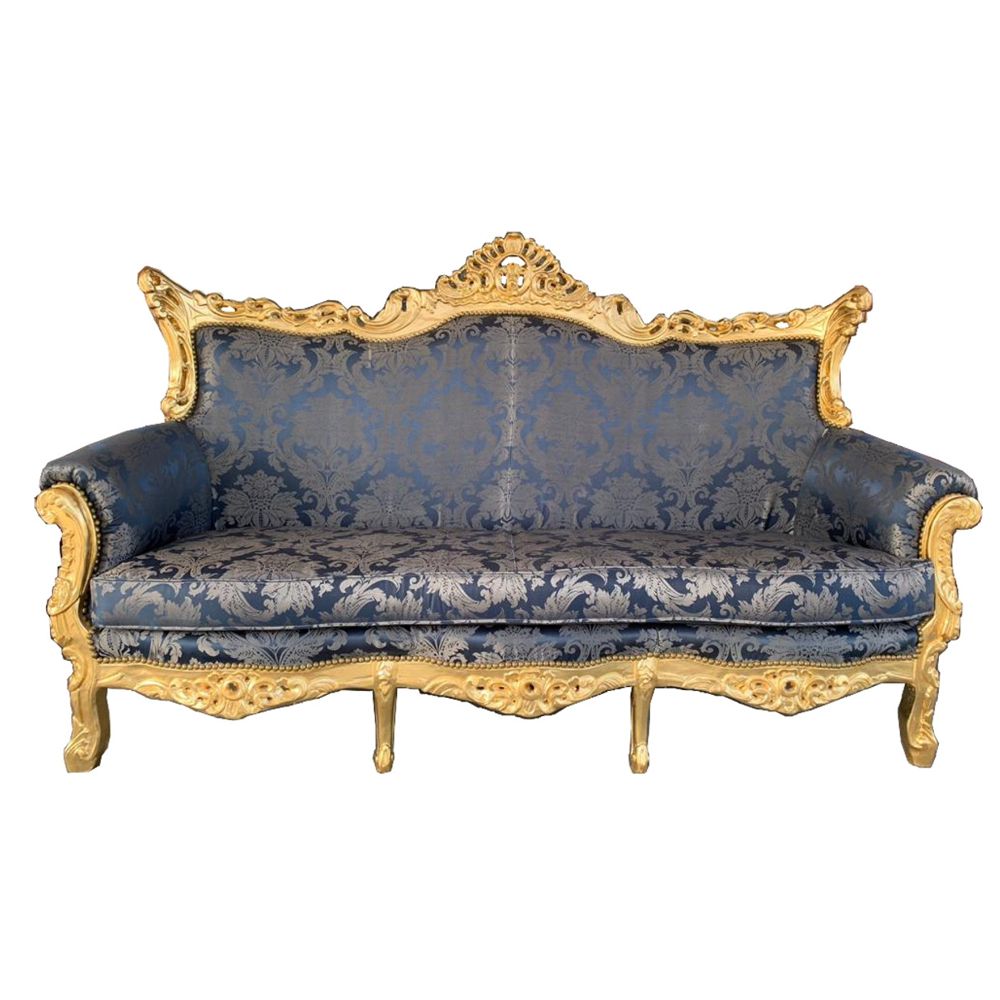 Baroque furniture by Casa Padrino - living room sofa Royal Blue antique style