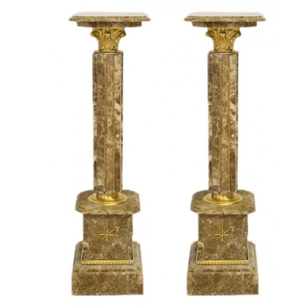 Column Set Marble CreamGold Baroque Antique Style