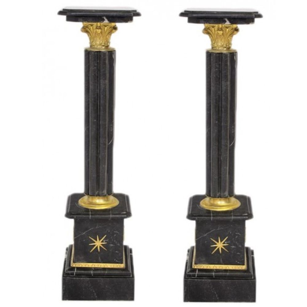 Column Set Black Gold Luxury Baroque Column Baroque Style Antique