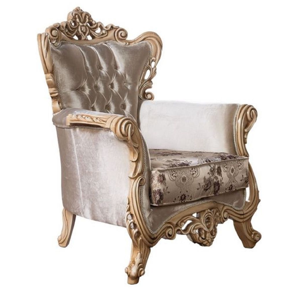 Sillón barroco crema estilo antiguo muebles de lujo