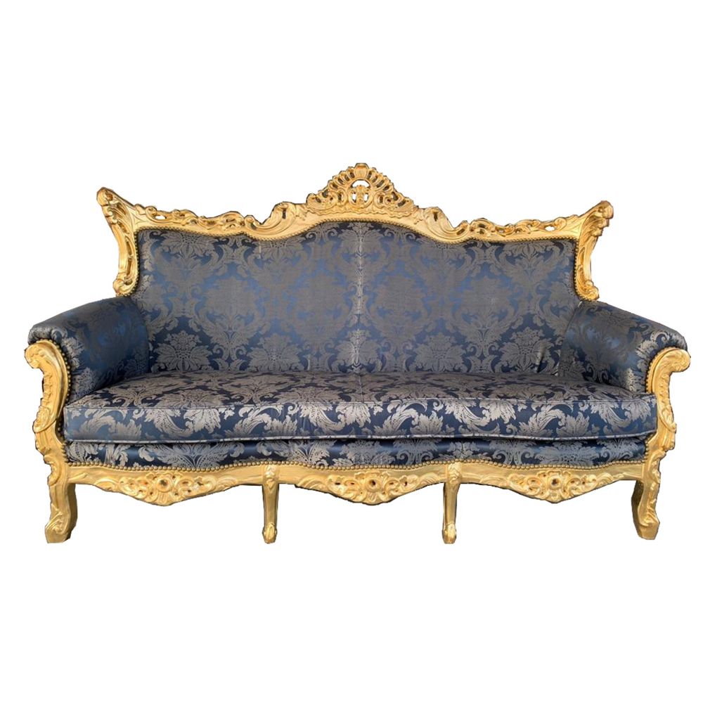 Muebles barrocos de Casa Padrino - sofá de la sala Royal Blue estilo antiguo