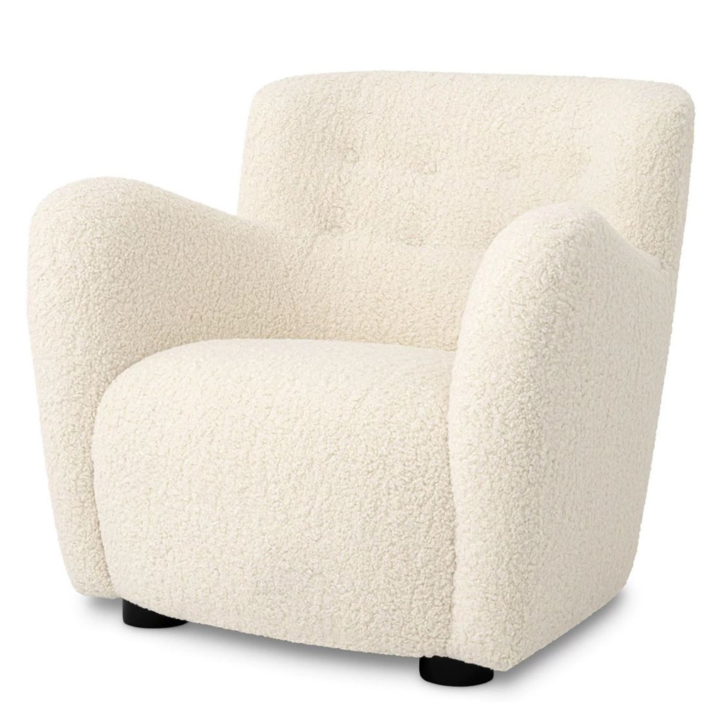 Salon de luxe moelleux crème de fauteuil blanc