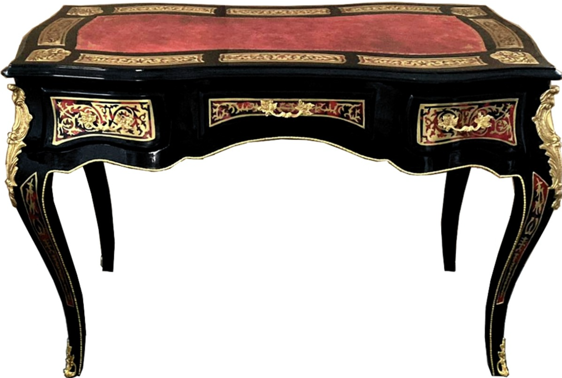 Beautiful black, red, golden secretary in French Boulle Baroque by Casa Padrino.