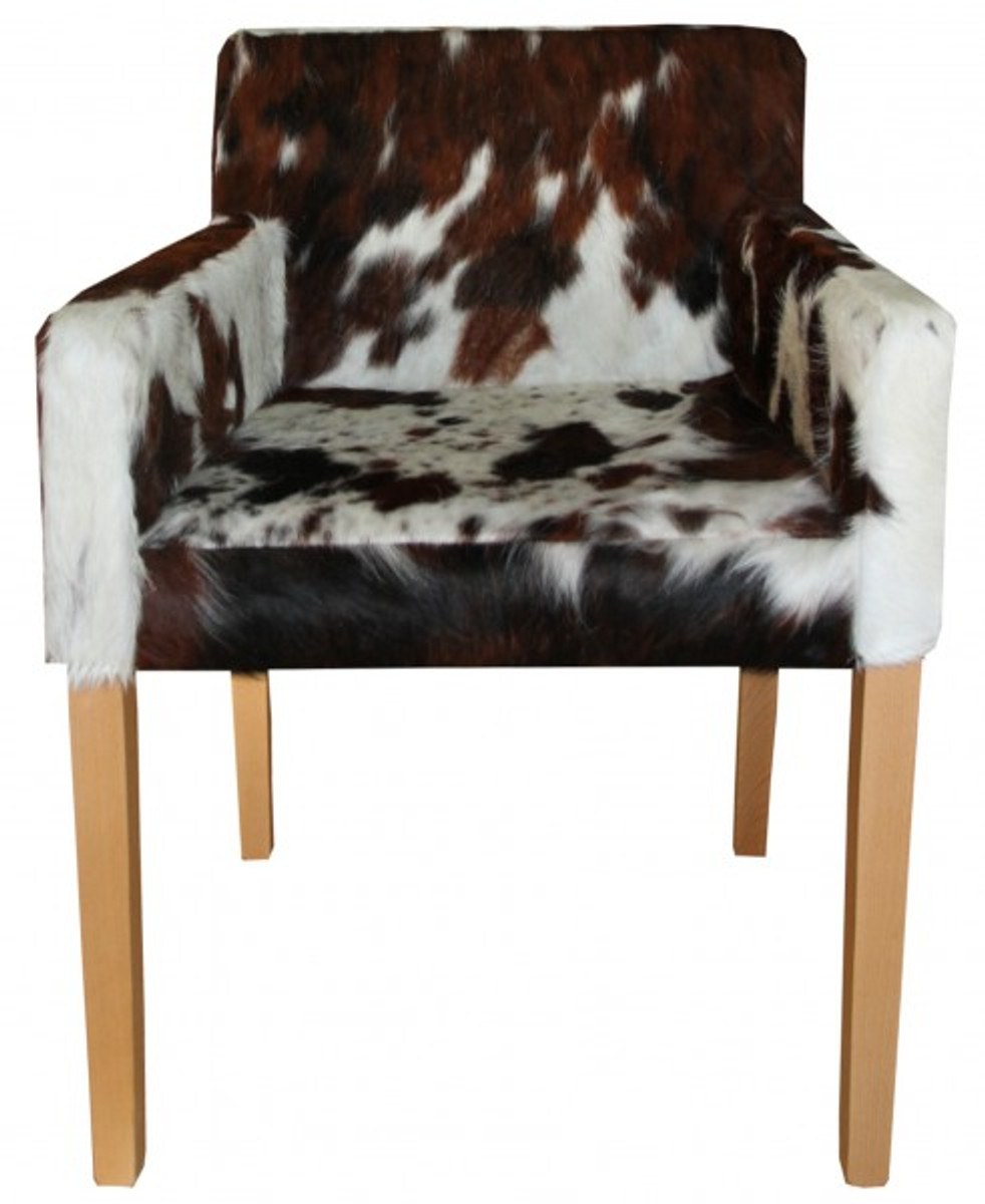 Luxury hotel furniture chair armrests genuine fur from Casa Padrino gastronomy furniture
