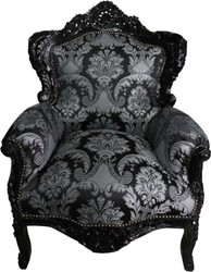 4251287776348 - Barock Sessel King Schwarz Muster 85 x 85 x H 120 cm - Limited Edition 4251287776348 - Barock Sessel King Schwarz Muster 85 x 85 x H 120 cm - Limited Edition