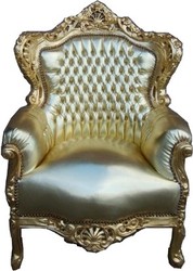 4251287776577 - Barock Sessel King Gold Gold Lederoptik 85 x 85 x H 120 cm - Edel & Prunkvoll 4251287776577 - Barock Sessel King Gold Gold Lederoptik 85 x 85 x H 120 cm - Edel & Prunkvoll