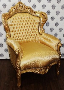 4251287776591 - Barock Sessel King Gold Muster Gold 85 x 85 x H 120 cm - Antik Stil 4251287776591 - Barock Sessel King Gold Muster Gold 85 x 85 x H 120 cm - Antik Stil