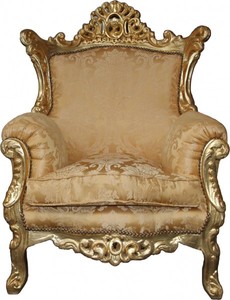 4251287777345 - Barock Sessel Al Capone Mod2 Gold Muster Gold 90 x 80 x H 127 cm - Barock Möbel 4251287777345 - Barock Sessel Al Capone Mod2 Gold Muster Gold 90 x 80 x H 127 cm - Barock Möbel