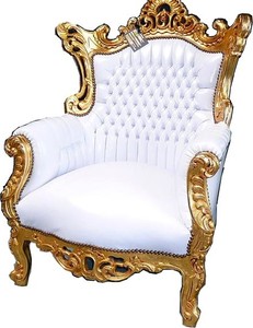 4251287777574 - Barock Sessel Al Capone Weiß Gold - Antik Stil Wohnzimmermöbel 4251287777574 - Barock Sessel Al Capone Weiß Gold - Antik Stil Wohnzimmermöbel