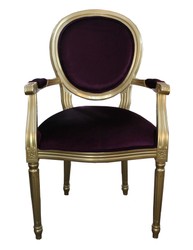 4251287778335 - Barock Esszimmer Stuhl mit Armlehne Lila   Gold - Designer Stuhl - Luxus QualitÃ¤t
