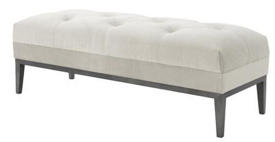 4251287778687 - Designer Sitzbank Hellgrau 130 x 50 x H 46 cm - Luxus Kollektion