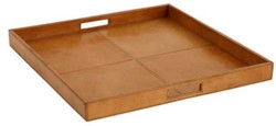 4251287778915 - Luxus BÃ¼ffelleder Serviertablett Braun 51 x 51 x H 5 cm - Gastronomie Accessoires