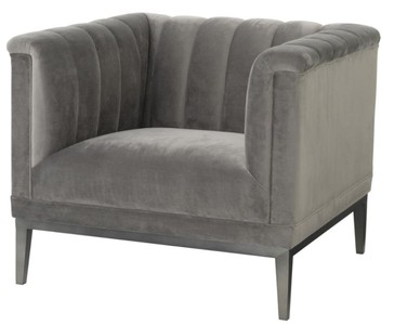4251287778960 - Luxus Sessel Grau 89 x 86 x H 75 cm - WohnzimmermÃ¶bel
