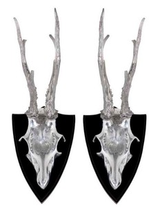 4251287779257 - Wohnzimmer Wandgeweihe   Wanddekoration Hirsch SchÃ¤del 2er Set - Luxus Hotel Dekoration