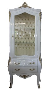 4251287779288 - Barock Vitrine WeiÃ   Gold - Vitrinenschrank - Wohnzimmerschrank Glasvitrine