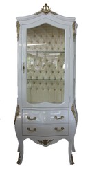 4251287779288 - Barock Vitrine WeiÃ   Gold - Vitrinenschrank - Wohnzimmerschrank Glasvitrine