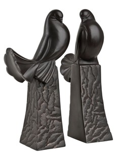 4251287779387 - BuchstÃ¼tzen 2er Set Tauben Antik Bronze Skulptur - Luxus QualitÃ¤t - Vogel VÃ¶gel Skulpturen Set