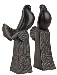 4251287779387 - BuchstÃ¼tzen 2er Set Tauben Antik Bronze Skulptur - Luxus QualitÃ¤t - Vogel VÃ¶gel Skulpturen Set