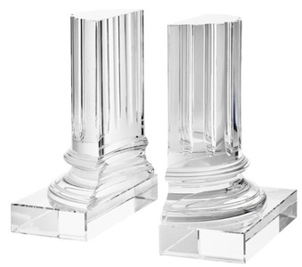 4251287779394 - Kristallglas BuchstÃ¼tzen 2er Set 17 x 85 x H 21 cm - Designer Hotel Deko