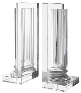 4251287779400 - Kristallglas BuchstÃ¼tzen 2er Set 17 x 11 x H 38 cm - Designer Hotel Deko