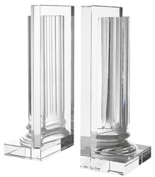 4251287779400 - Kristallglas BuchstÃ¼tzen 2er Set 17 x 11 x H 38 cm - Designer Hotel Deko
