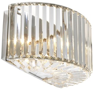 4251287779660 - Wandleuchte in silber mit klarem Glas 42 x 23 x H 20 cm - Luxus QualitÃ¤t