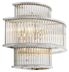 4251287779806 - Hotel Restaurant Wandlampe Silber 35 x 19 x H 28 cm - Wohnzimmer Wandleuchte