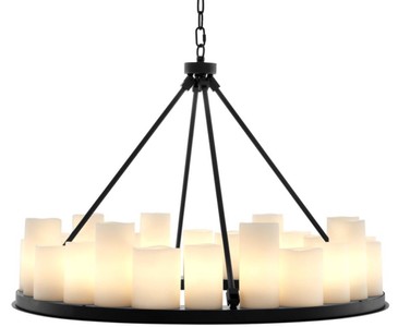 4251287779868 - Luxus Kronleuchter Schwarz 90 x H 65 cm - Hotel Restaurant MÃ¶bel