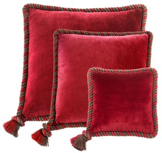 4251287779943 - Zierkissen 3er Set rot - Luxus Wohnzimmer   Hotel Kollektion