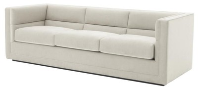 4251287780246 - Luxus 3er Sofa Hellgrau 231 x 86 x H 735 cm - Luxus Wohnzimmer Sofa