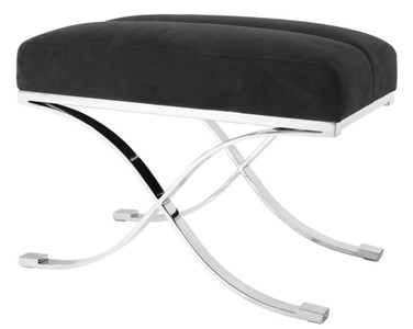 4251287780277 - Luxus Hocker Anthrazitgrau 69 x 42 x H 51 cm - DesignermÃ¶bel