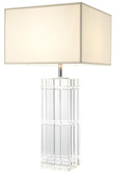 4251287780345 - Luxus Designer Hotel Kristallglas Tischleuchte mit weiÃem Lampenschirm - Limited Edition