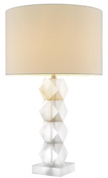 4251287780406 - Designer Milchglas Tischleuchte 16 x 48 x H 84 cm - Hotel Restaurant Tischlampe