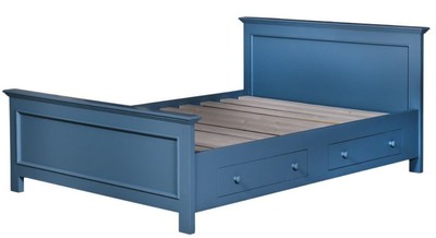 4251287780772 - Landhausstil Bett Blau 160 x 200 cm - SchlafzimmermÃ¶bel im Landhausstil