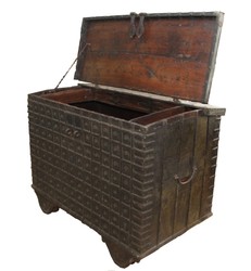 4251287780789 - Antik Stil Massivholz Truhe - L122 x B75 x H91 cm - AntiquitÃ¤t