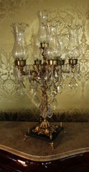 4251287781014 - Barock Kristall Hockerleuchte - H 86 cm - Antik Stil - Luxus Kollektion